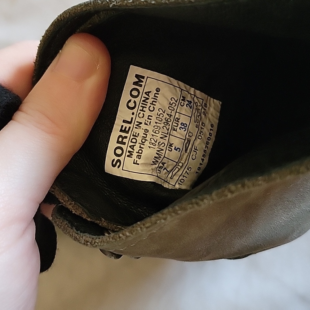 Sorel Sleep After Hour Lace Up Gray Leather Boots US7 - Picture 5 of 7